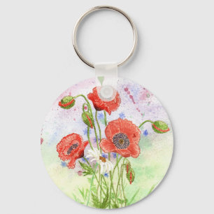 '3 Poppies' Keychain