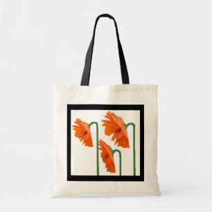 3 poppies tote bag