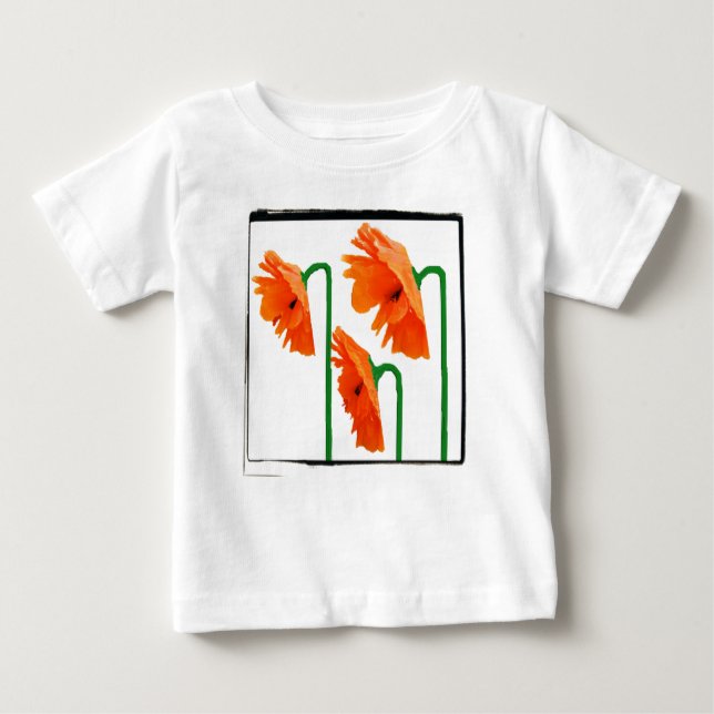 3 poppies with edge baby T-Shirt (Front)