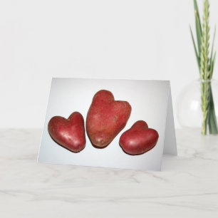 3 Potatoes Heart The Potato Family Greeting Card