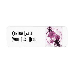 3 Pretty Flowers - Pink Return Address Label