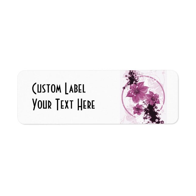 3 Pretty Flowers - Pink Return Address Label (Front)