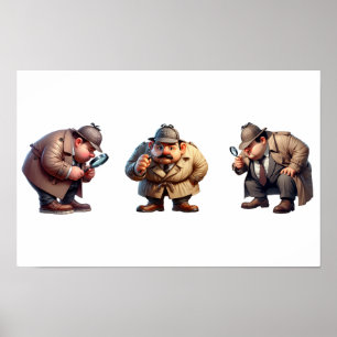 3 Private Investigators searching for clues Poster