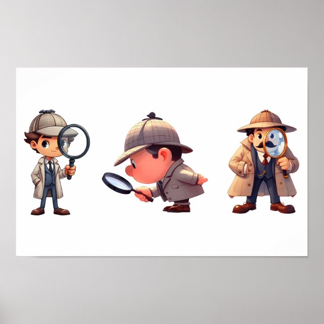 3 Private Investigators searching for clues Poster (Front)