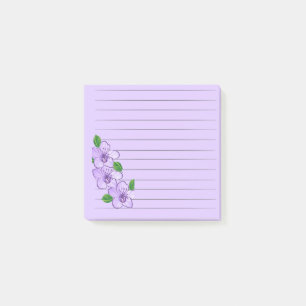 3 Purple Flowers  Post-it Notes
