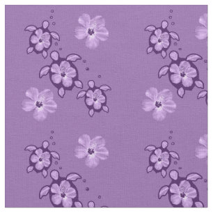 3 Purple Honu Turtles Fabric
