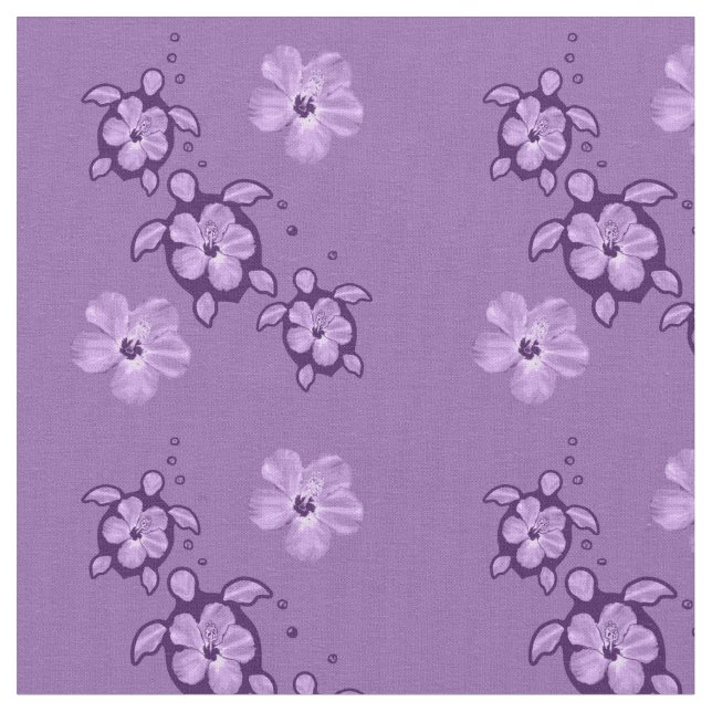3 Purple Honu Turtles Fabric (Close Up)