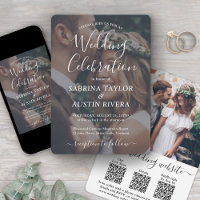 3 QR Codes All-In-One RSVP Photo Overlay Wedding