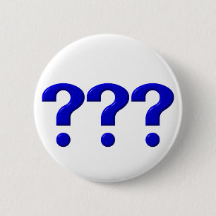 3 Question Marks 6 Cm Round Badge