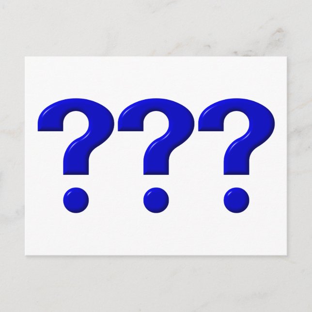 3 Question Marks Postcard (Front)