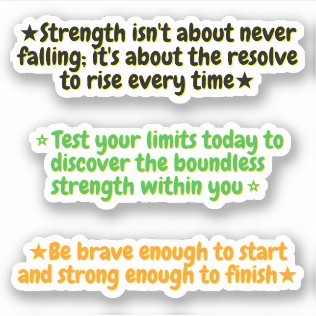 3 Quotes About Strength | Inspirational Stickers (Front)