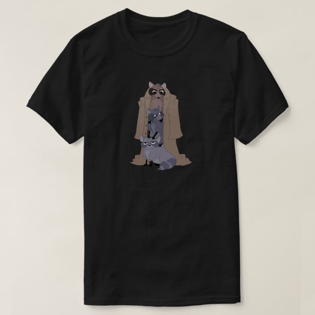 3 Raccoons In A Trench Coat T-Shirt (Design Front)