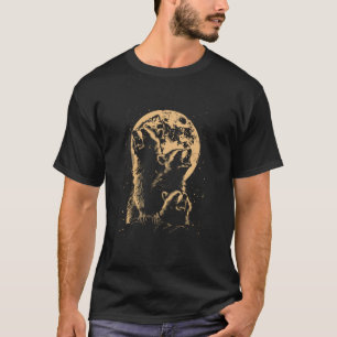 3 Racoon Moon Howling Racoon Humour Meme Animals T-Shirt