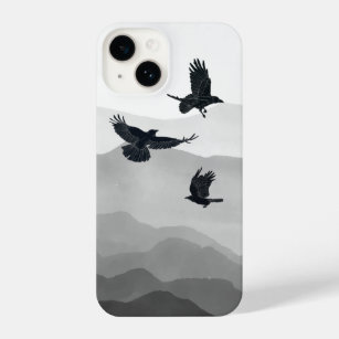 3 Ravens in Flight Birds Wildlife Nature Art iPhone 14 Case
