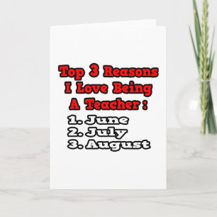 3 Reasons I Love Being a Teacher Card