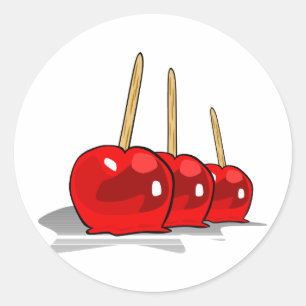 3 Red Candy Apples Classic Round Sticker