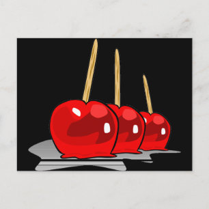 3 Red Candy Apples Postcard