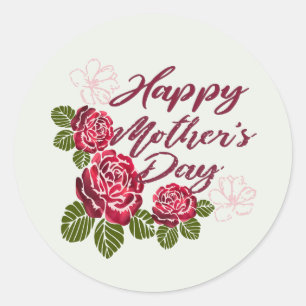 3 Red Roses Classic Round Sticker