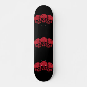 3 red skull  skateboard