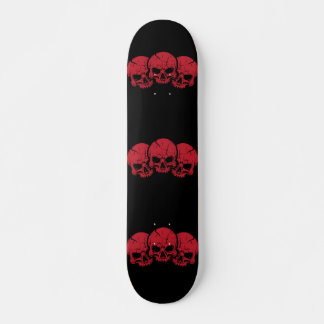 3 red skull skateboard