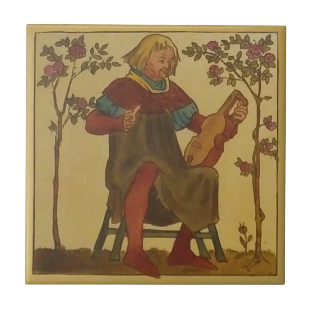 #3 Repro Copeland Mediaeval Minstrels Music Theme Ceramic Tile (Front)