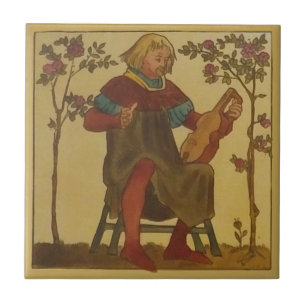#3 Repro Copeland Medieval Minstrels Music Theme Ceramic Tile