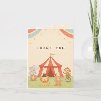 3 Ring Circus Baby Shower Thank You Card