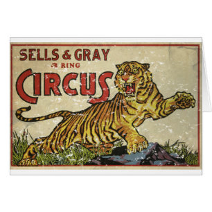 3 Ring Circus - circa 1930 distressed