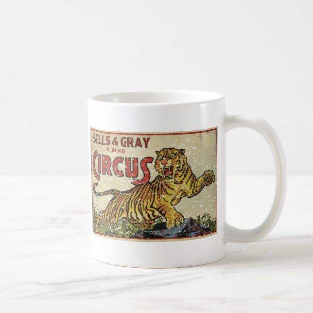 3 Ring Circus - circa 1930 distressed Coffee Mug (Right)