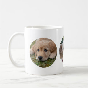 3 ROUND Photos Make Your Own Mug New Pet Cat Dog