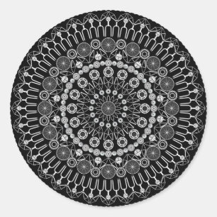 3" Round Sticker with Good Day Bike Mandala