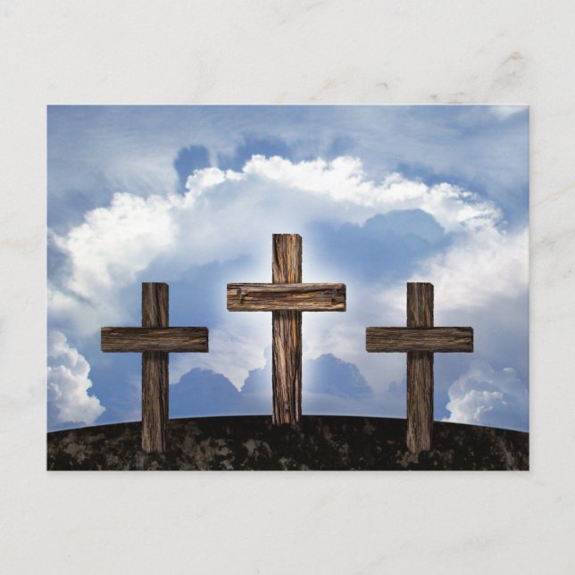 3 Rugged Crosses with Sky Postcard (Front)