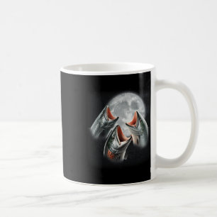 3 Salmon Fish Howling At The Moon Funny Salmon Fis Coffee Mug