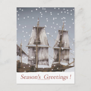3 seasons greetings holiday postcard