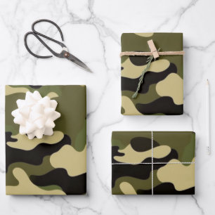 3-set Rustic Camouflage Wrapping Paper