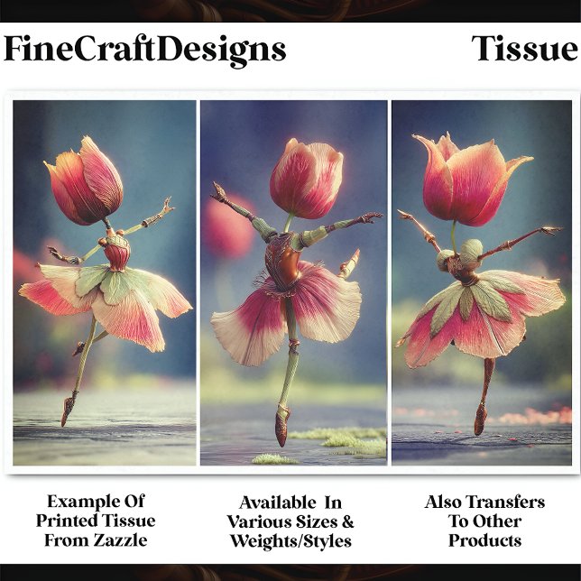 3 Shabby Chic Flower Dancers, Rose DJ6LF Decoupage Tissue Paper (Creator Uploaded)