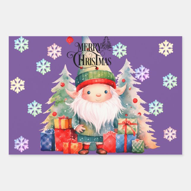 3 sheets Christmas Wrapping Paper different Themes (Front 3)
