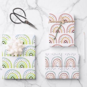 3 Sheets Wrapping Paper - Selection Of Rainbows