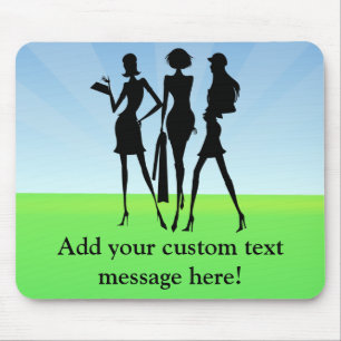 3 Shopping Women Friends Mouse Pad