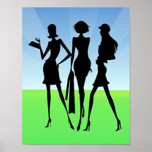 3 Shopping Women Friends Poster