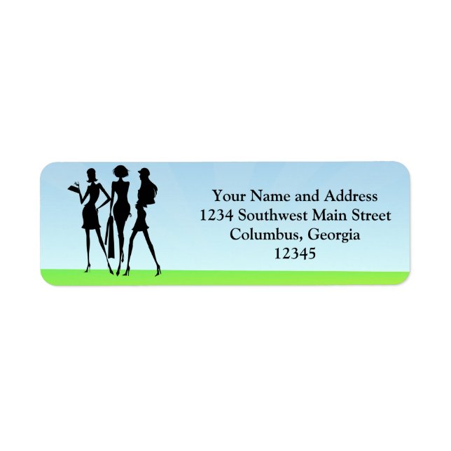 3 Shopping Women Friends Return Address Label (Front)