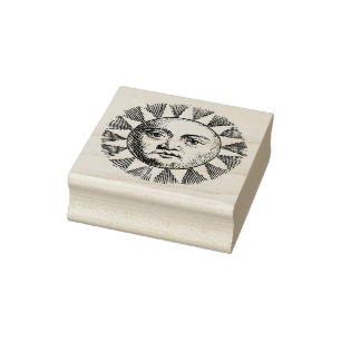 3 sizes rubber stamp antique Sun symbol