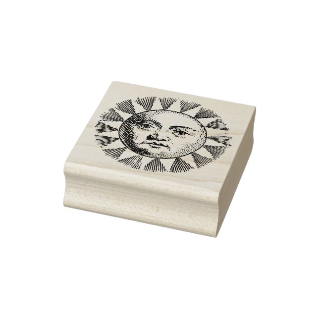 3 sizes rubber stamp antique Sun symbol (Stamp)