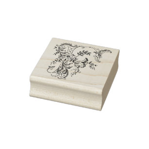 3 sizes rubber stamp Monogram Initial Letter F