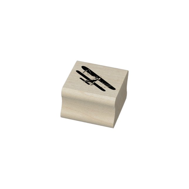 3 sizes rubber stamp with retro image Aeroplane (Stamp)
