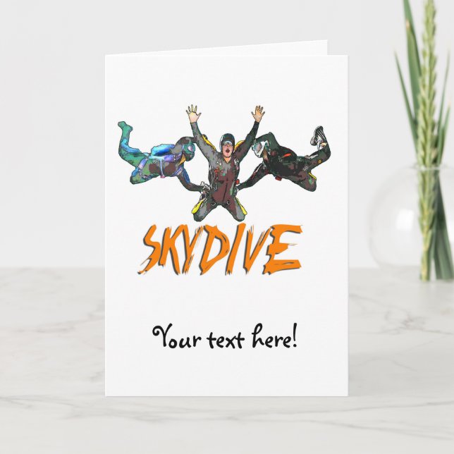3 Skydivers - Orange Card (Front)