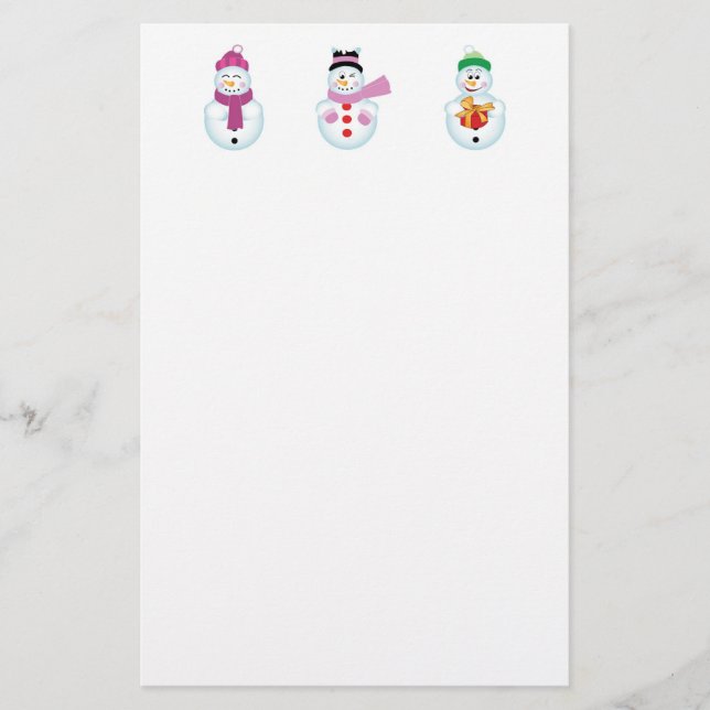 3 snowmen stationery (Front)