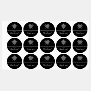 3 Sphere Silver Text Black Professional Labels