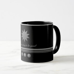 3 Sphere Silver Text Black Professional Mug