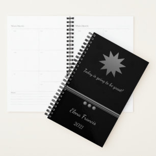 3 Sphere Silver Text Black Professional Planner